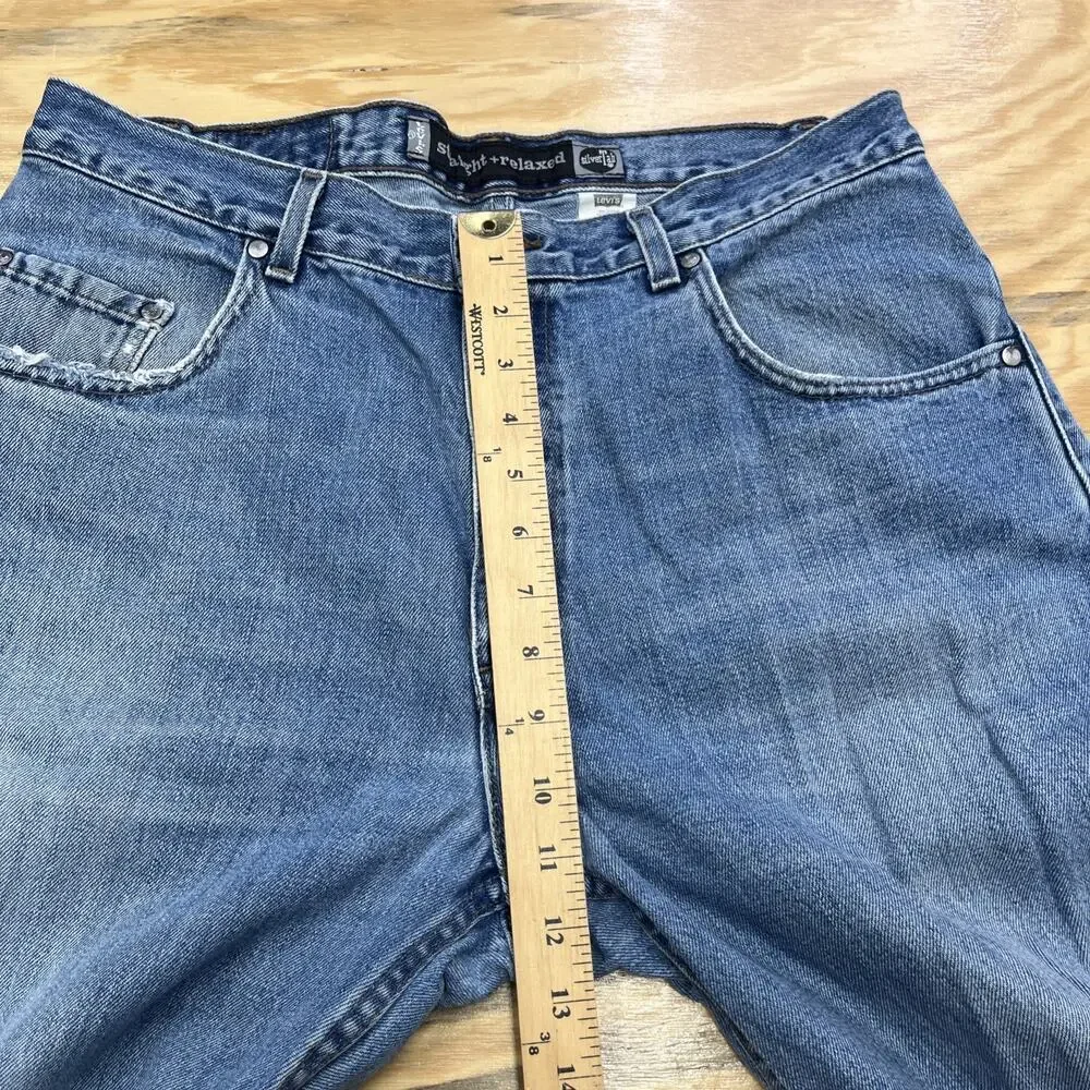 Vtg Levis Silver Tab Relaxed Straight Loose Jeans Mens 34X26 USA Made 90s Y2K